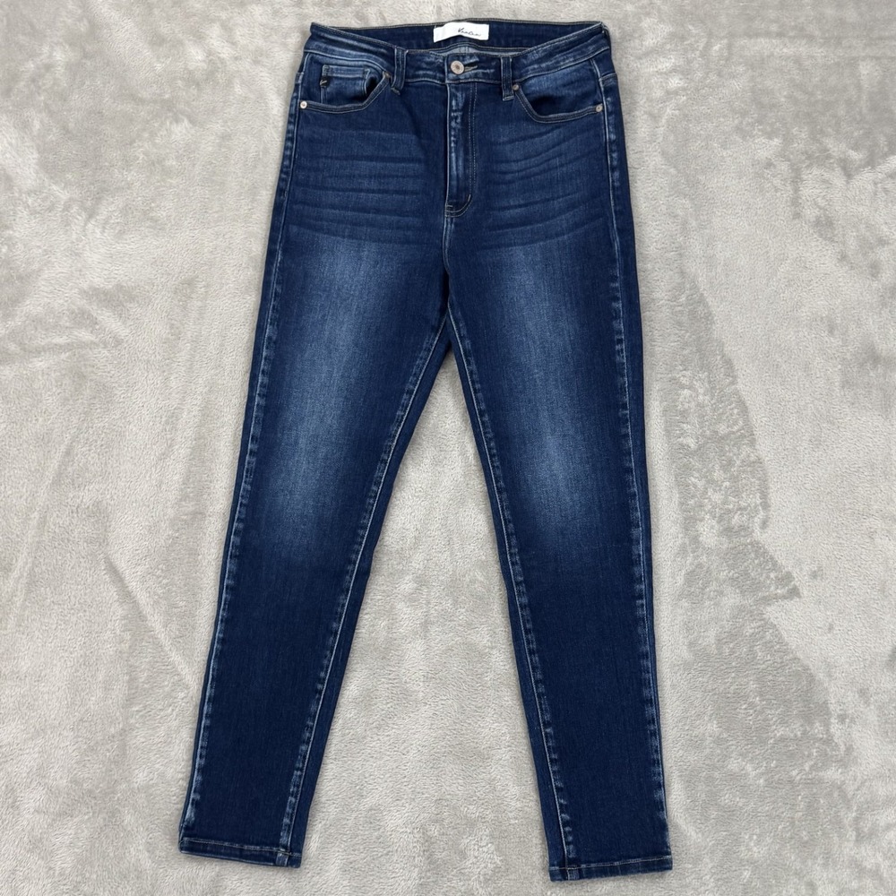 Kancan Jeans Womens 9/28 Blue Skinny High Rise Whiskered Fade High Rise Stretch